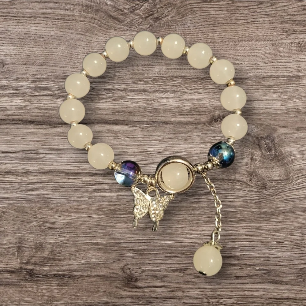 🩷3 for $15: Set of 3 Girls Bracelets, (2 Charm, 1 Clasp) 4mm & 6mm beads, NWOT